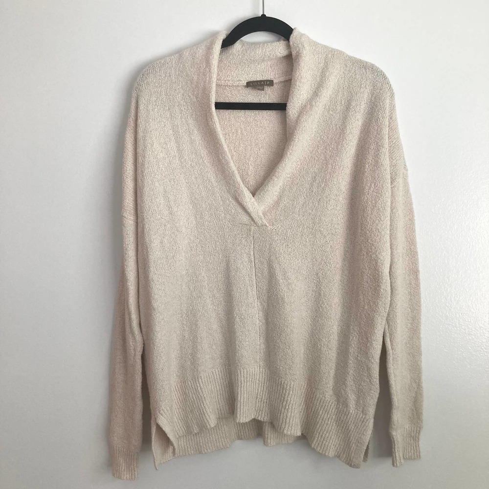 Lilla P cashmere blend v-neck sweater - Picture 1 of 8